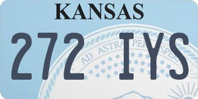 KS license plate 272IYS