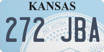 KS license plate 272JBA