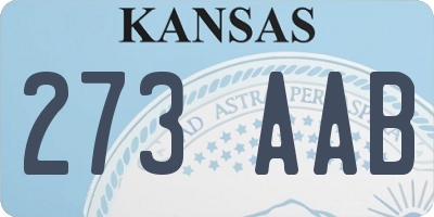 KS license plate 273AAB