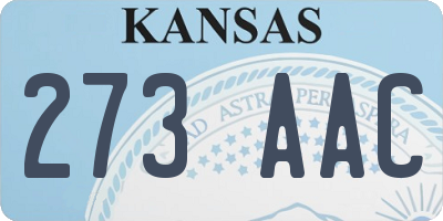 KS license plate 273AAC