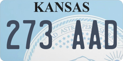 KS license plate 273AAD