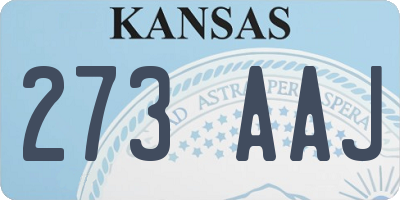 KS license plate 273AAJ