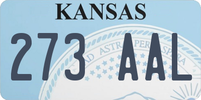 KS license plate 273AAL