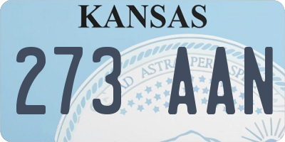 KS license plate 273AAN