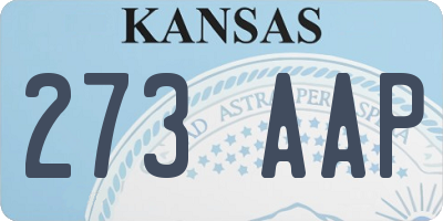 KS license plate 273AAP