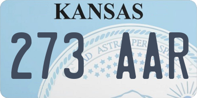 KS license plate 273AAR
