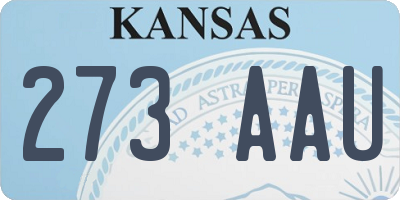 KS license plate 273AAU
