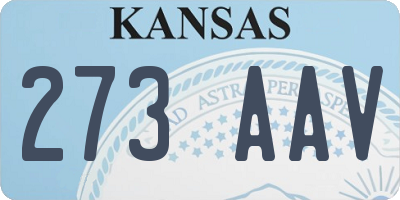 KS license plate 273AAV