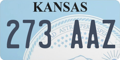 KS license plate 273AAZ