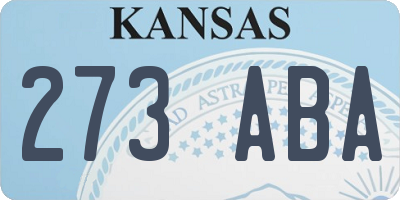 KS license plate 273ABA