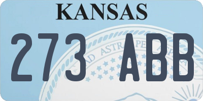 KS license plate 273ABB