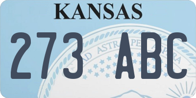 KS license plate 273ABC