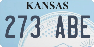 KS license plate 273ABE