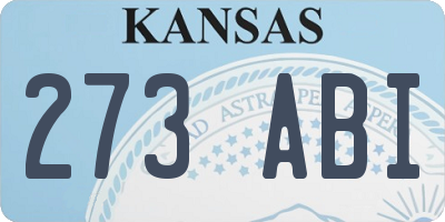 KS license plate 273ABI