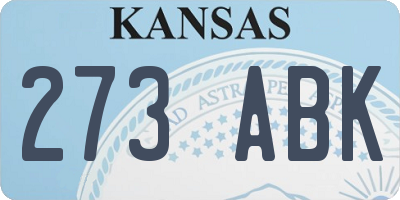 KS license plate 273ABK