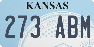 KS license plate 273ABM
