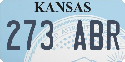 KS license plate 273ABR