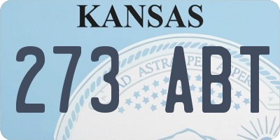 KS license plate 273ABT