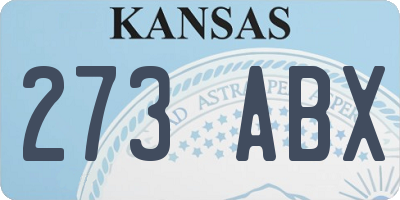 KS license plate 273ABX