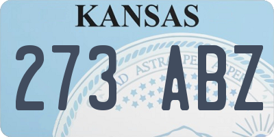 KS license plate 273ABZ