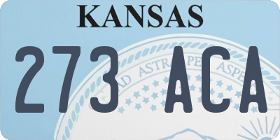 KS license plate 273ACA