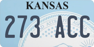 KS license plate 273ACC
