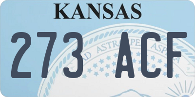 KS license plate 273ACF