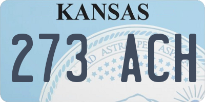 KS license plate 273ACH
