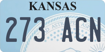 KS license plate 273ACN
