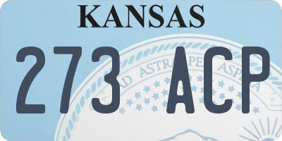 KS license plate 273ACP