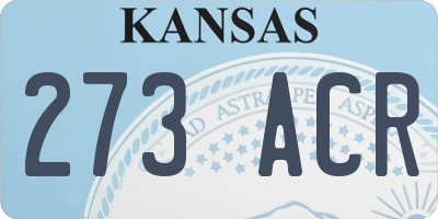 KS license plate 273ACR