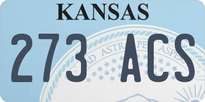 KS license plate 273ACS