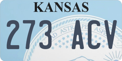 KS license plate 273ACV