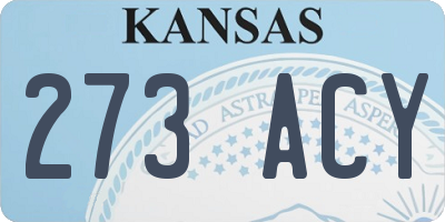 KS license plate 273ACY
