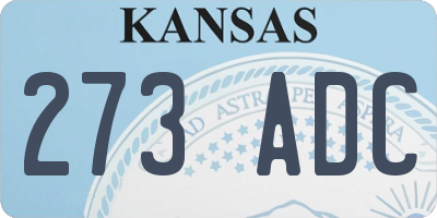 KS license plate 273ADC