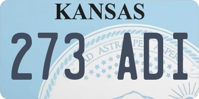 KS license plate 273ADI