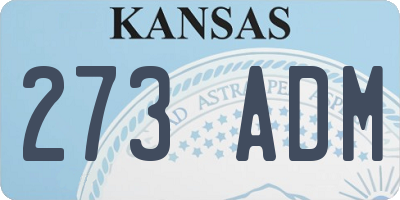 KS license plate 273ADM