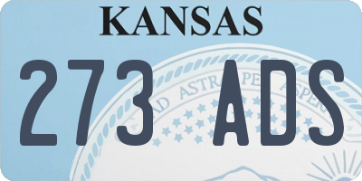 KS license plate 273ADS