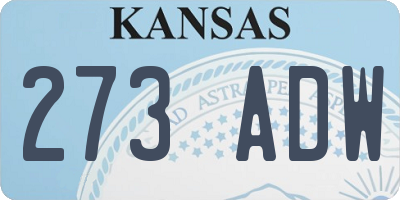 KS license plate 273ADW