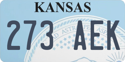 KS license plate 273AEK
