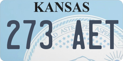 KS license plate 273AET