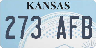 KS license plate 273AFB