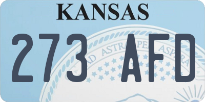 KS license plate 273AFD