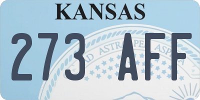 KS license plate 273AFF