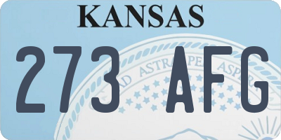 KS license plate 273AFG