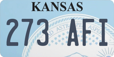 KS license plate 273AFI
