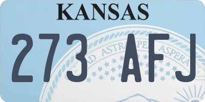 KS license plate 273AFJ