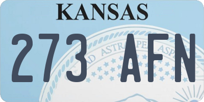 KS license plate 273AFN