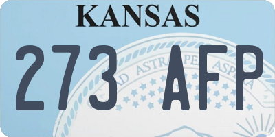 KS license plate 273AFP