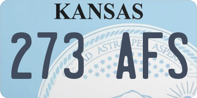 KS license plate 273AFS